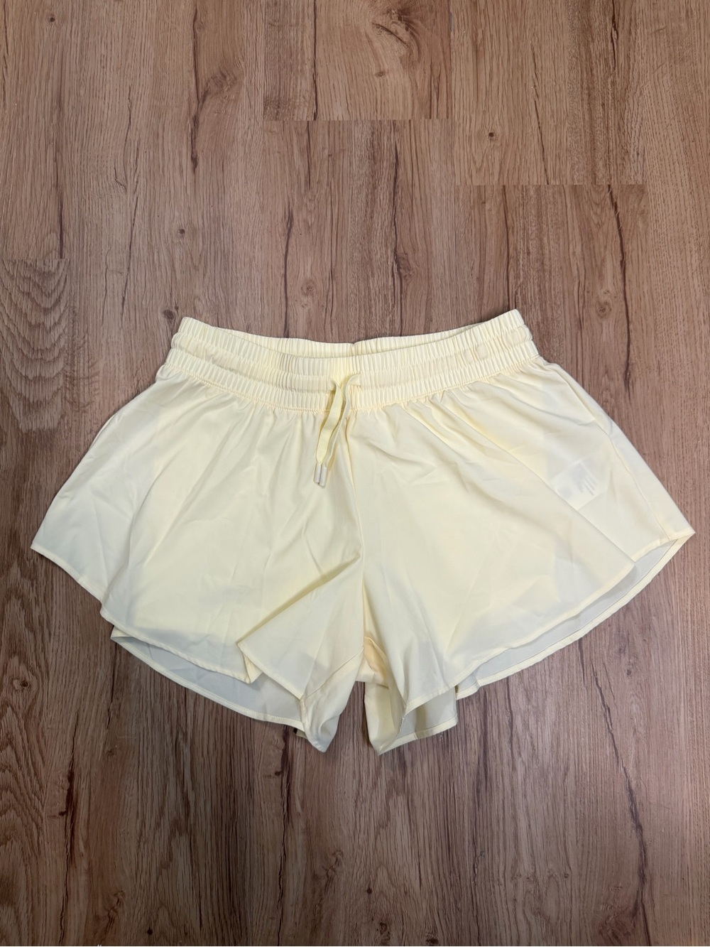 DSG Pale Yellow Girls' Athletic Shorts with Elastic Waist
